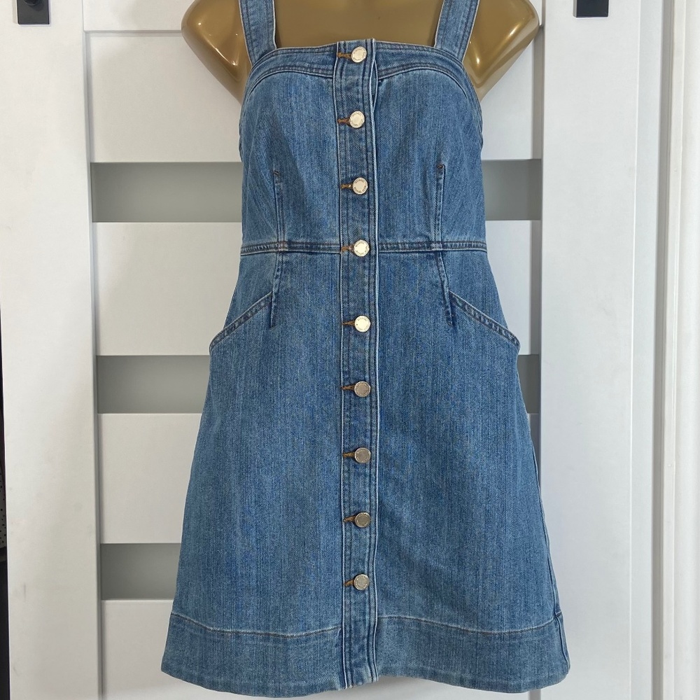 Michael Kors Womens Button-Down Retro Vintage Denim Mini Dress Size 00